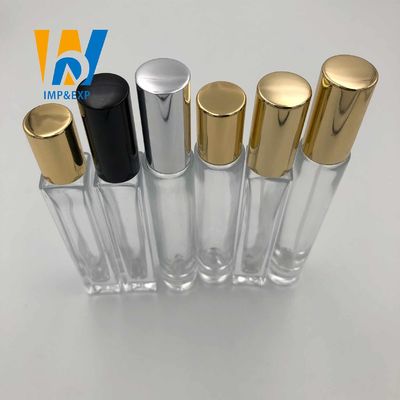 1ml 15ml 10ml Şeffaf Cam Rulo Top Şişe, Altın Kapaklı Mini Doldurulabilir Rollerball Parfüm